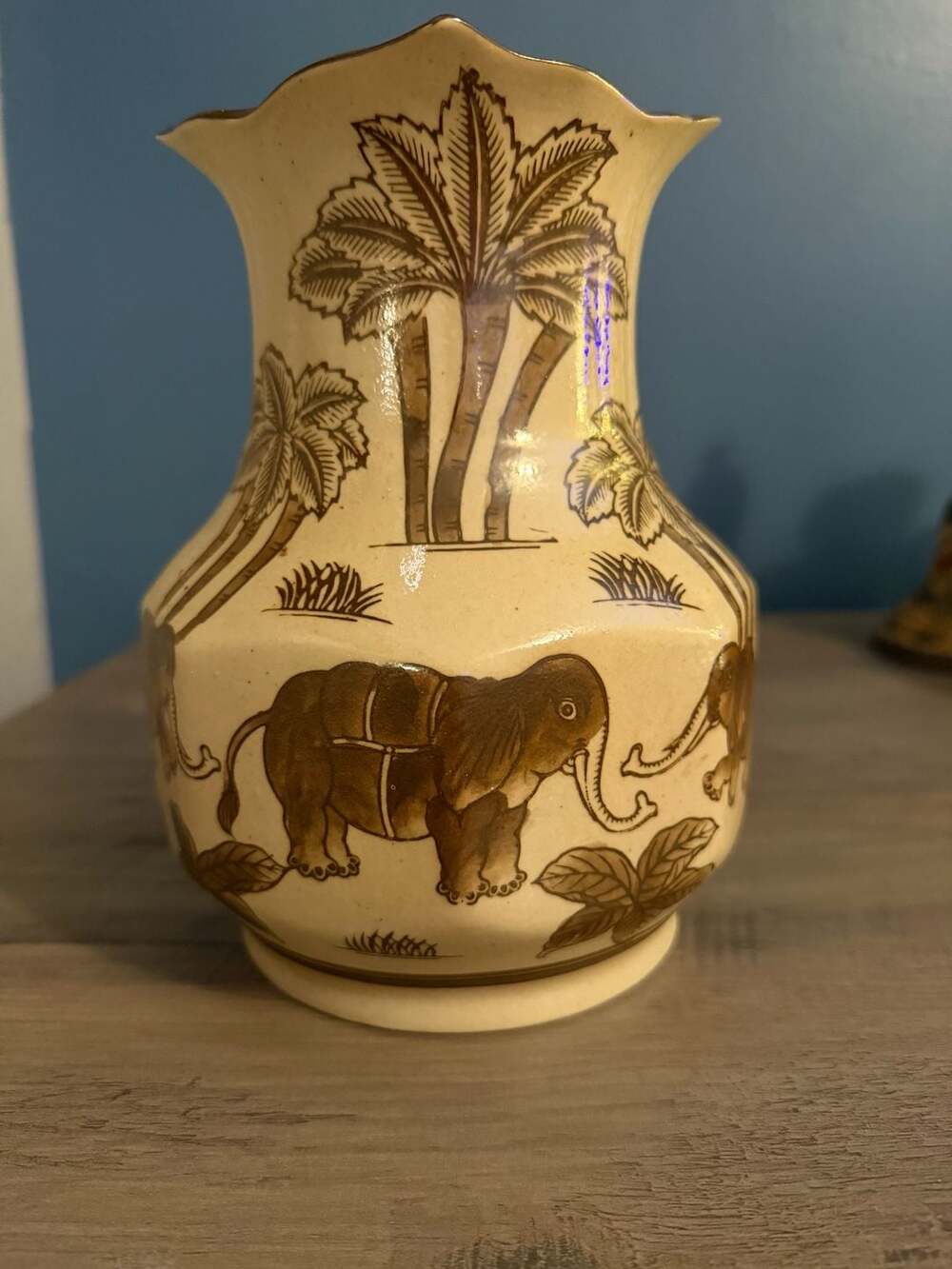 Formalities by Baum Bros Elephant Palm Tree Wall Pocket Vase